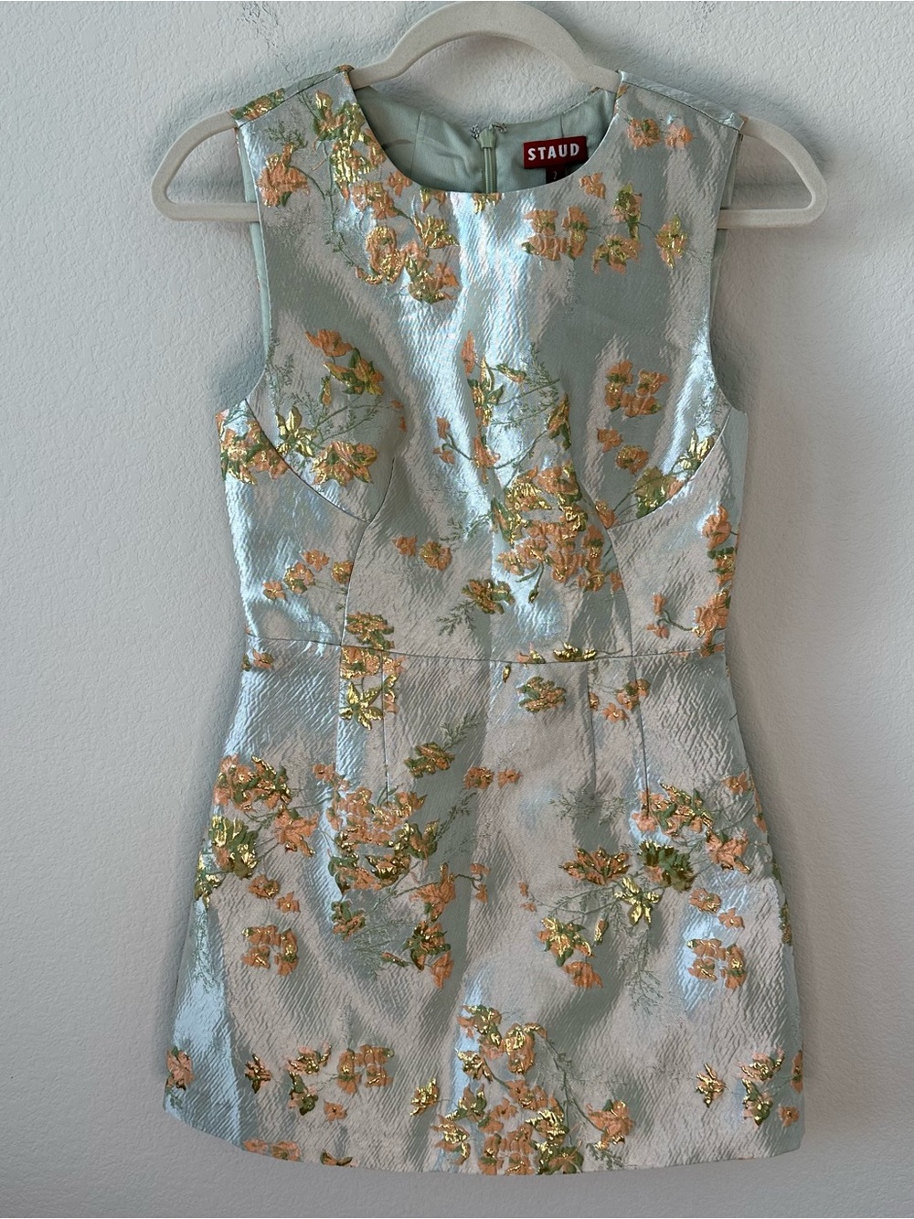 STAUD Garden Metallic Brocade Mini Dress SZ US 2 NWT - Picture 2 of 8